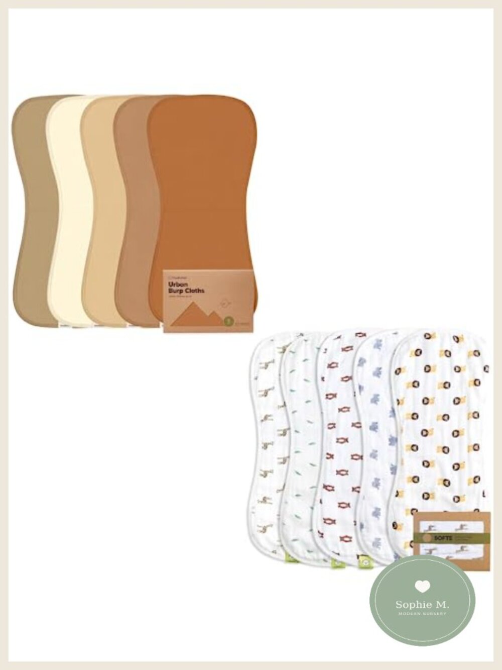 5-Pack Cotton Burp Cloths Set, Ultra Absorbent Muslin Burping Cloths for Newborn